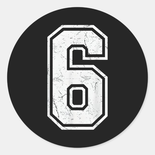 Number 6 Matching 67 Meme Costume Men Women Kids  Classic Round Sticker (Front)