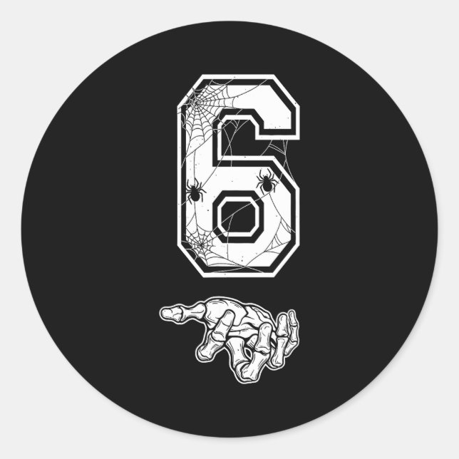 Number 6 Matching 67 Meme Couples Halloween Costum Classic Round Sticker (Front)