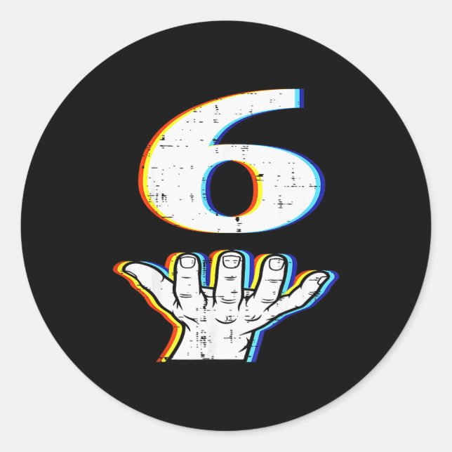 Number 6 Matching 67 Meme Halloween Costume Men Wo Classic Round Sticker (Front)