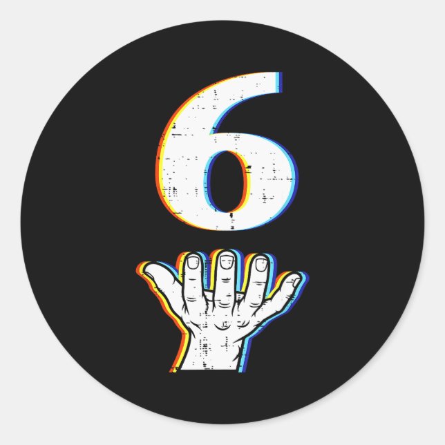 Number 6 Matching 67 Meme Halloween Costume Men Wo Classic Round Sticker (Front)