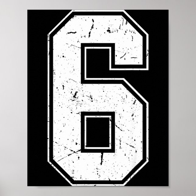 Number 6 Matching Costume 67 Meme Costume Distress Poster (Front)