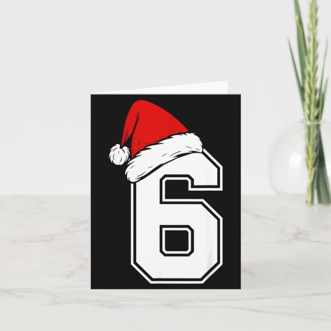 Number 6 Matching Six Seven 6 7 Meme 6 7 Christmas Card (Front)