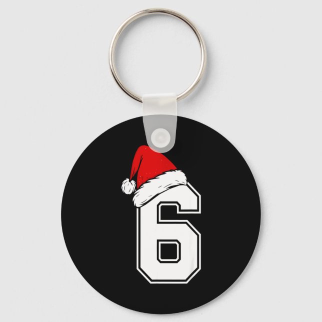 Number 6 Matching Six Seven 6 7 Meme 6 7 Christmas Key Ring (Front)