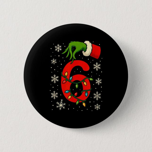 Number 6 Matching Six Seven Meme Christmas Boys Yo 6 Cm Round Badge (Front)