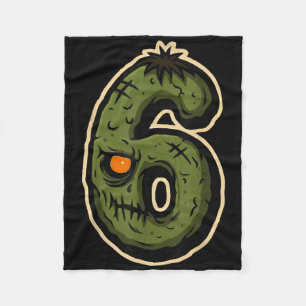 Number 6 Monster 67 Meme Matching Couple Halloween Fleece Blanket