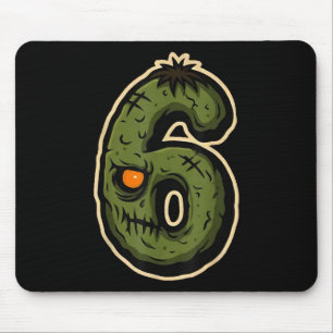 Number 6 Monster 67 Meme Matching Couple Halloween Mouse Mat