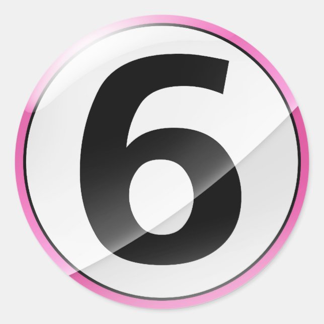 Number 6 pink sticker (Front)