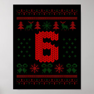 Number 6 Santa Ugly Christmas Poster