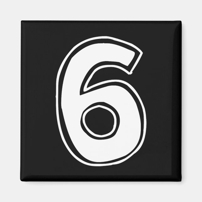 Number 6 Six Seven 6 7 Meme 67 Funny 6th Birthday  Magnet (Front)
