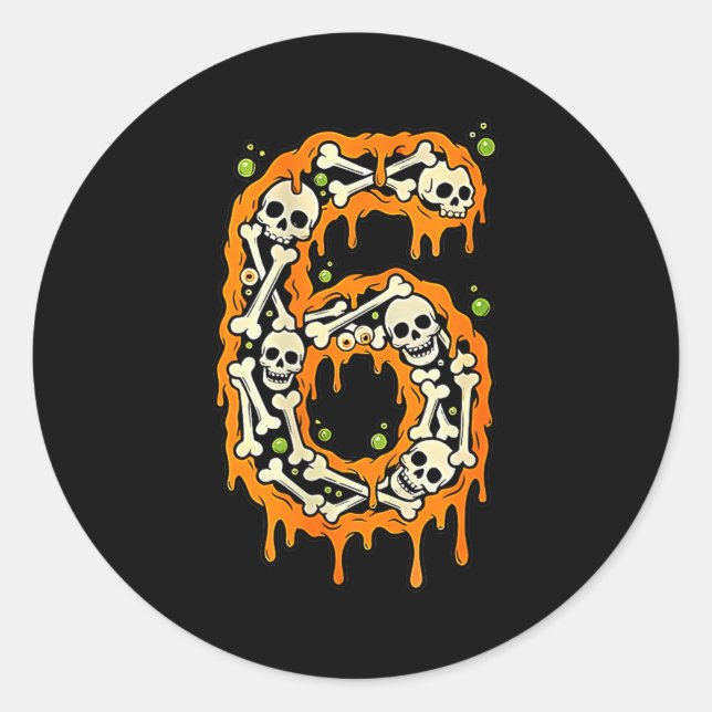 Number 6 Six Seven 6 7 Meme Funny Design Couples H Classic Round Sticker (Front)