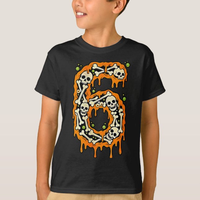 Number 6 Six Seven 6 7 Meme Funny Design Couples H T-Shirt (Front)