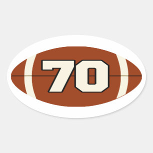 Number 70 Football Sticker