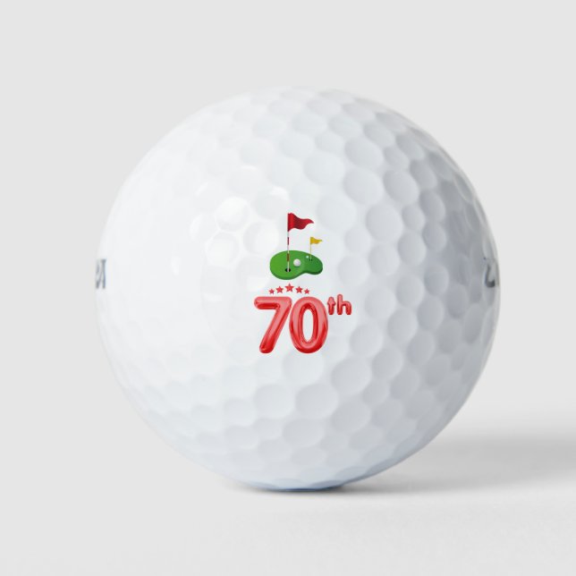 Number 70 par golf course for 70th birthday golfer golf balls (Front)