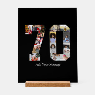 Number 70 Photo Collage Acrylic Sign