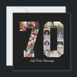 Number 70 Photo Collage Card<br><div class="desc">This customisable product is where photos are arranged to form the shape of a number. It is often used for milestone celebrations like birthdays, anniversaries, or achievements, allowing users to showcase memorable images within a single, eye-catching display. The designs typically offer spaces for various photo sizes and orientations, ensuring a...</div>
