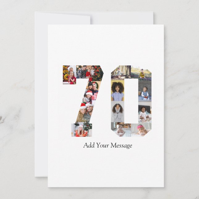 Number 70 Photo Collage Card (Front)