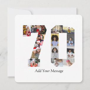 Number 70 Photo Collage Card