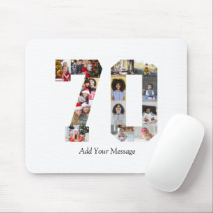 Number 70 Photo Collage Mouse Mat