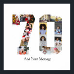 Number 70 Photo Collage Poster<br><div class="desc">This customisable product is where photos are arranged to form the shape of a number. It is often used for milestone celebrations like birthdays, anniversaries, or achievements, allowing users to showcase memorable images within a single, eye-catching display. The designs typically offer spaces for various photo sizes and orientations, ensuring a...</div>