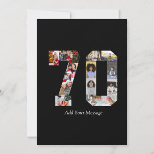 Number 70 Photo Collage Thank You Card