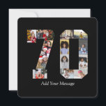 Number 70 Photo Collage Thank You Card<br><div class="desc">This customisable product is where photos are arranged to form the shape of a number. It is often used for milestone celebrations like birthdays, anniversaries, or achievements, allowing users to showcase memorable images within a single, eye-catching display. The designs typically offer spaces for various photo sizes and orientations, ensuring a...</div>
