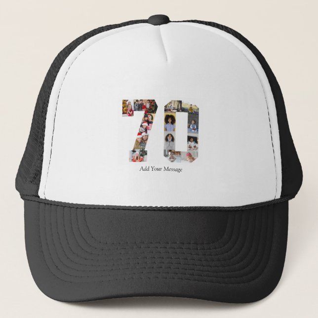 Number 70 Photo Collage Trucker Hat (Front)