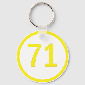number, 71, in a circle key ring