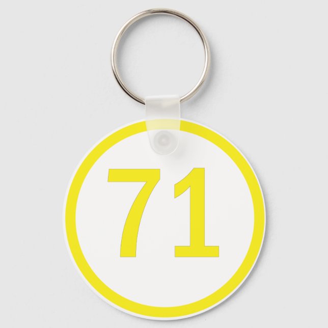 number, 71,  in a circle key ring (Front)