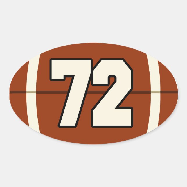 Number 72 Football Sticker (Front)