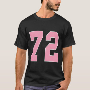 Number 72 Pink Footbyll Bysketbyll Breast Cancer A T-Shirt