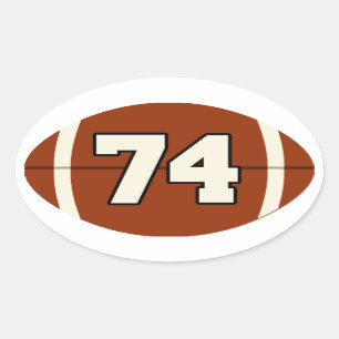 Number 74 Football Sticker