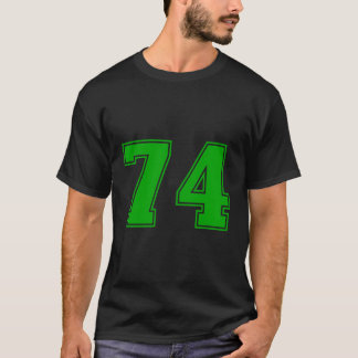 Number 74 Green Sports Fan Jersey Number T-Shirt