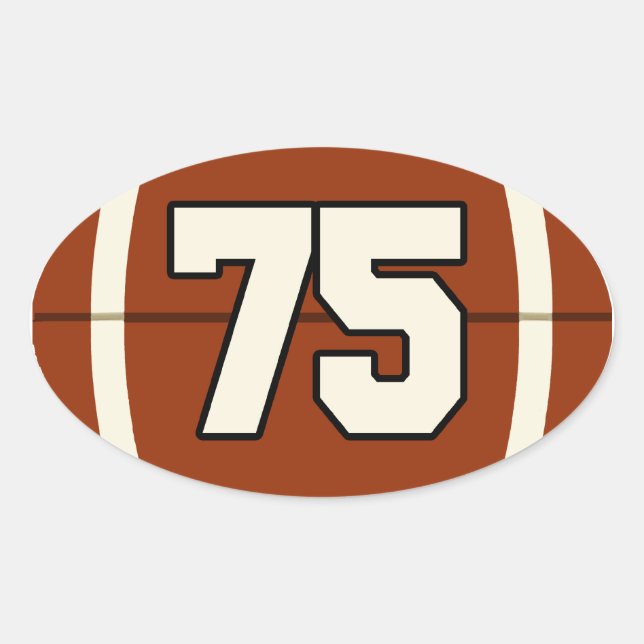 Number 75 Football Sticker (Front)