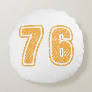 Number 76 On Front Big Bold 76 Team Group Player M Round Cushion