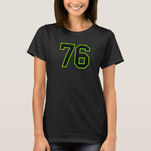 Number #76 Sports Jersey Green Black Favorite Luck T-Shirt