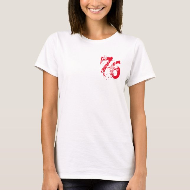 number-76 t-shirt design, customisable (Front)