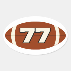 Number 77 Football Sticker