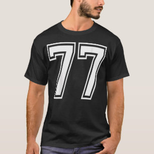 Number 77 Sports Player Number Back Of T-Shirt