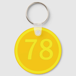 number, 78, in a circle key ring