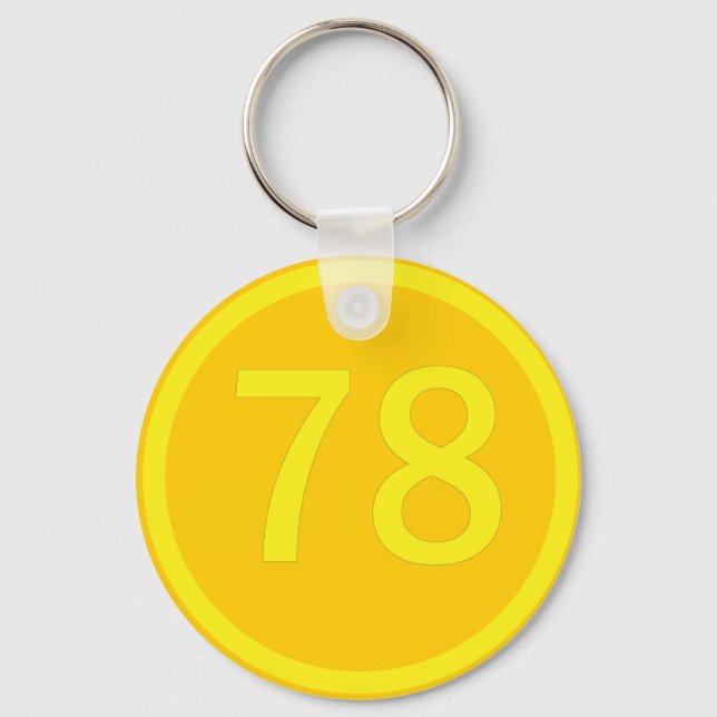 number, 78,  in a circle key ring (Front)