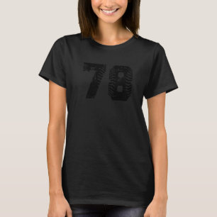 Number 78 Softball Baseball Black Grunge Lucky Num T-Shirt