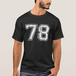 Number 78 Varsity Distressed Vintage Sports Team P T-Shirt