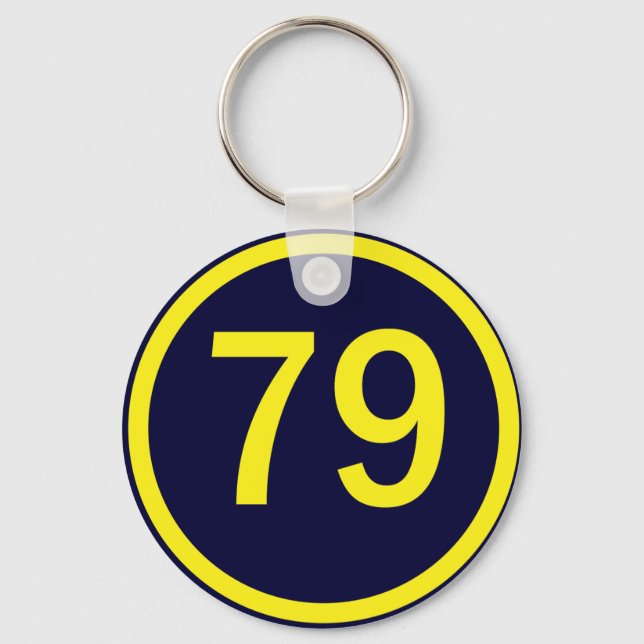 number, 79,  in a circle key ring (Front)