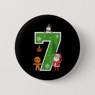 Number 7 67 Meme Couple Pajamas Christmas Matching 6 Cm Round Badge