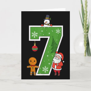 Number 7 67 Meme Couple Pajamas Christmas Matching Card