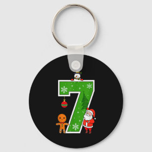 Number 7 67 Meme Couple Pajamas Christmas Matching Key Ring