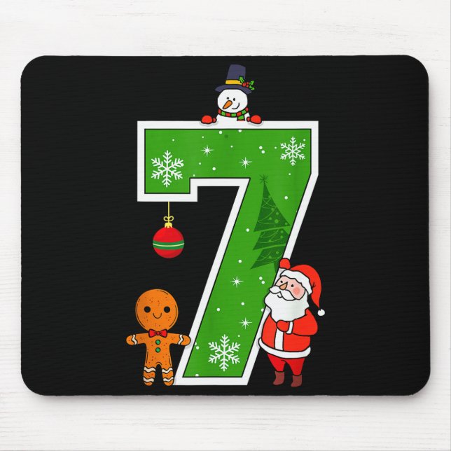 Number 7 67 Meme Couple Pajamas Christmas Matching Mouse Mat (Front)