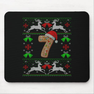 Number 7 67 Meme Funny Ugly Xmas Christmas Sweater Mouse Mat