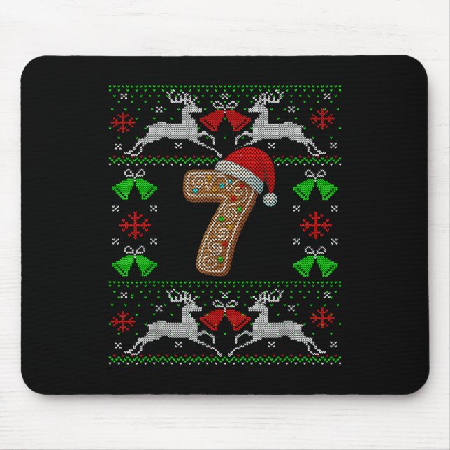 Number 7 67 Meme Funny Ugly Xmas Christmas Sweater Mouse Mat (Front)