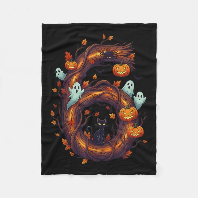 Number 7 67 Meme Halloween Pumpkin Costume Matchin Fleece Blanket (Front)